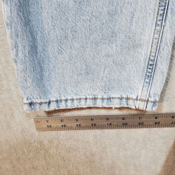 Aeropostale Jeans Womens 6 Blue Distressed 90s Baggy Straight Leg Button Fly - Picture 4 of 12